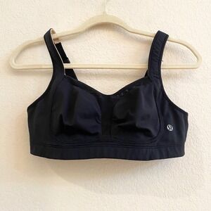 Lululemon Black High‎ Support Sports Bra Adjustable Straps 34A No pads